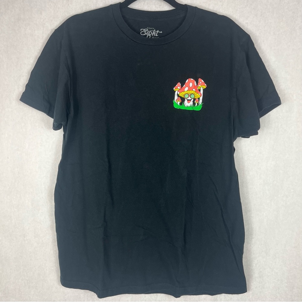 Eighty Eight Brand Trippy Vibes Happy Times Mushroom Graphic Tee Men’s Size L
